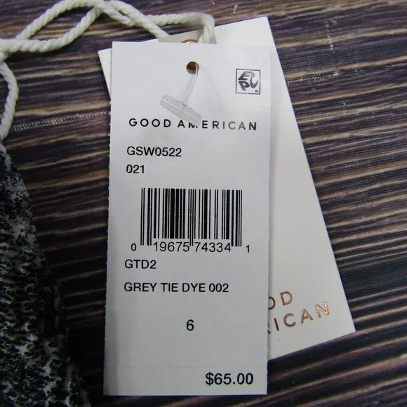 Good American NEW 3XL Size 6 Gray Tie Dye Always Fits Twist Bikini Top Swim - Picture 2 of 7